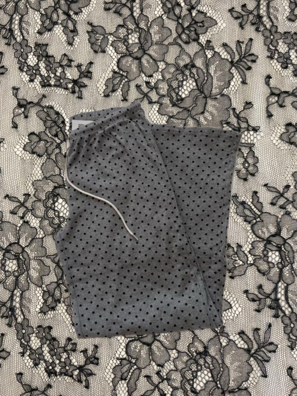 Brandy Melville Anastasia Gray and Black Polka Dot Sweatpants
